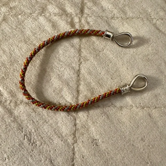 Marla Aaron String Project Bracelet with Silver Loops Creamsicle 6 in. - Picture 2 of 2